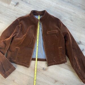 Brown  suede like cropped jacket Cropped Jacket